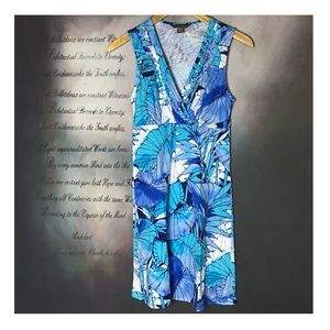 Tommy Bahama Blue Printed Sleeveless Dress Sz XXS